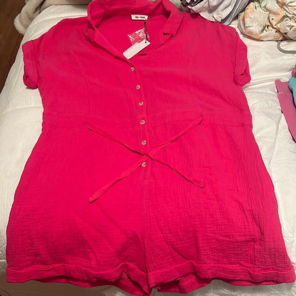 NEW WITH TAGS Super cute pink Jumpsuit!